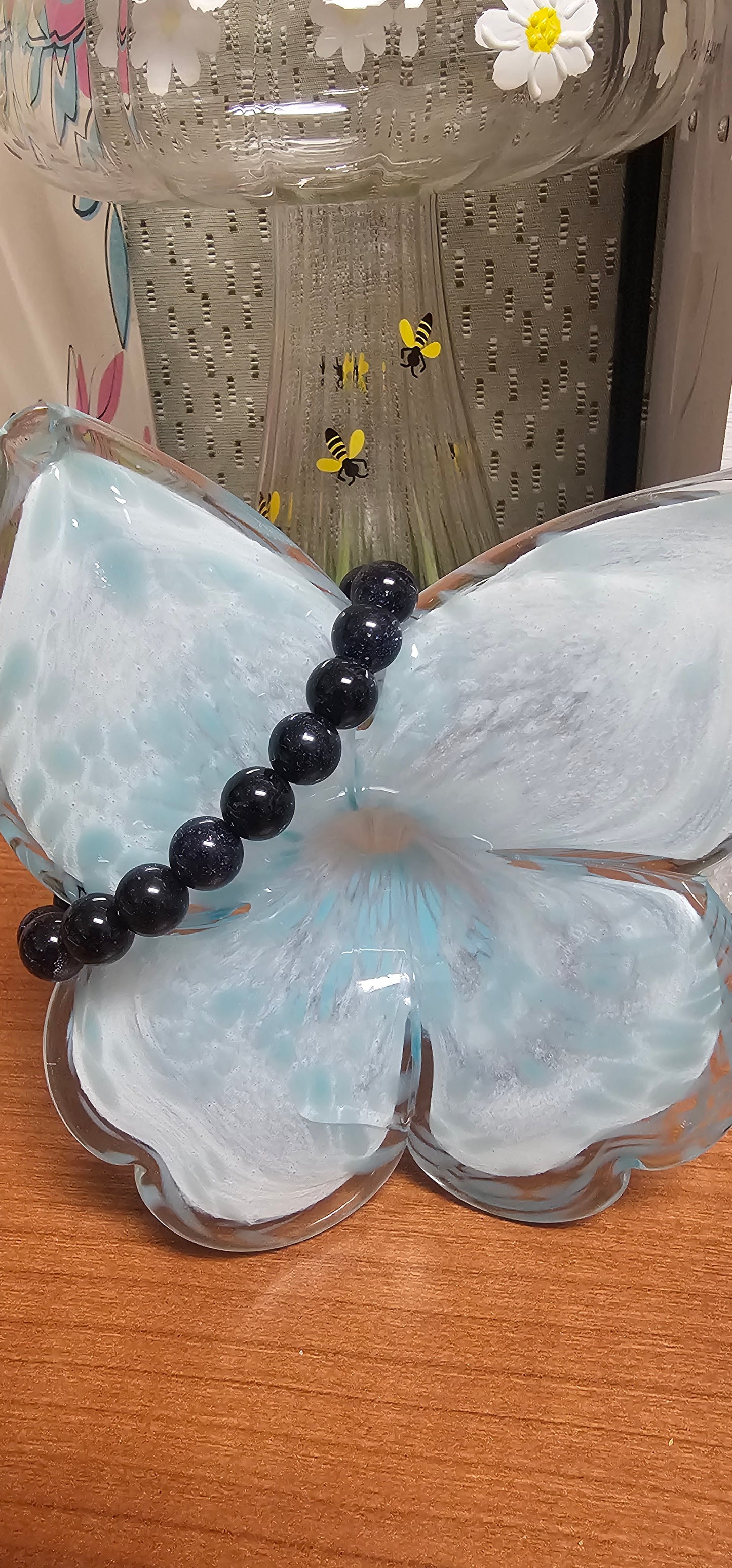 Blue Goldstone bracelet- 10mm