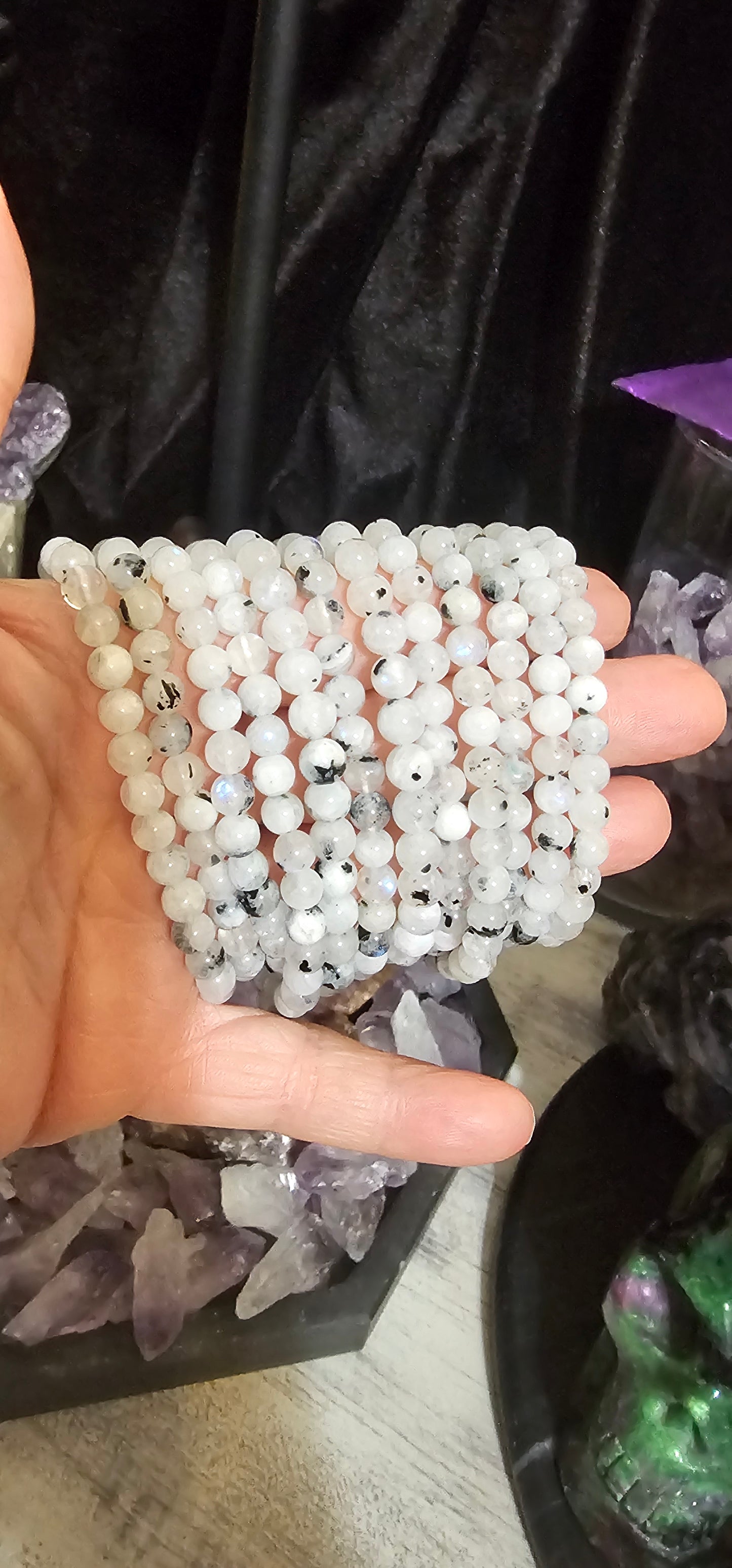 Rainbow Moonstone bracelet- 6mm