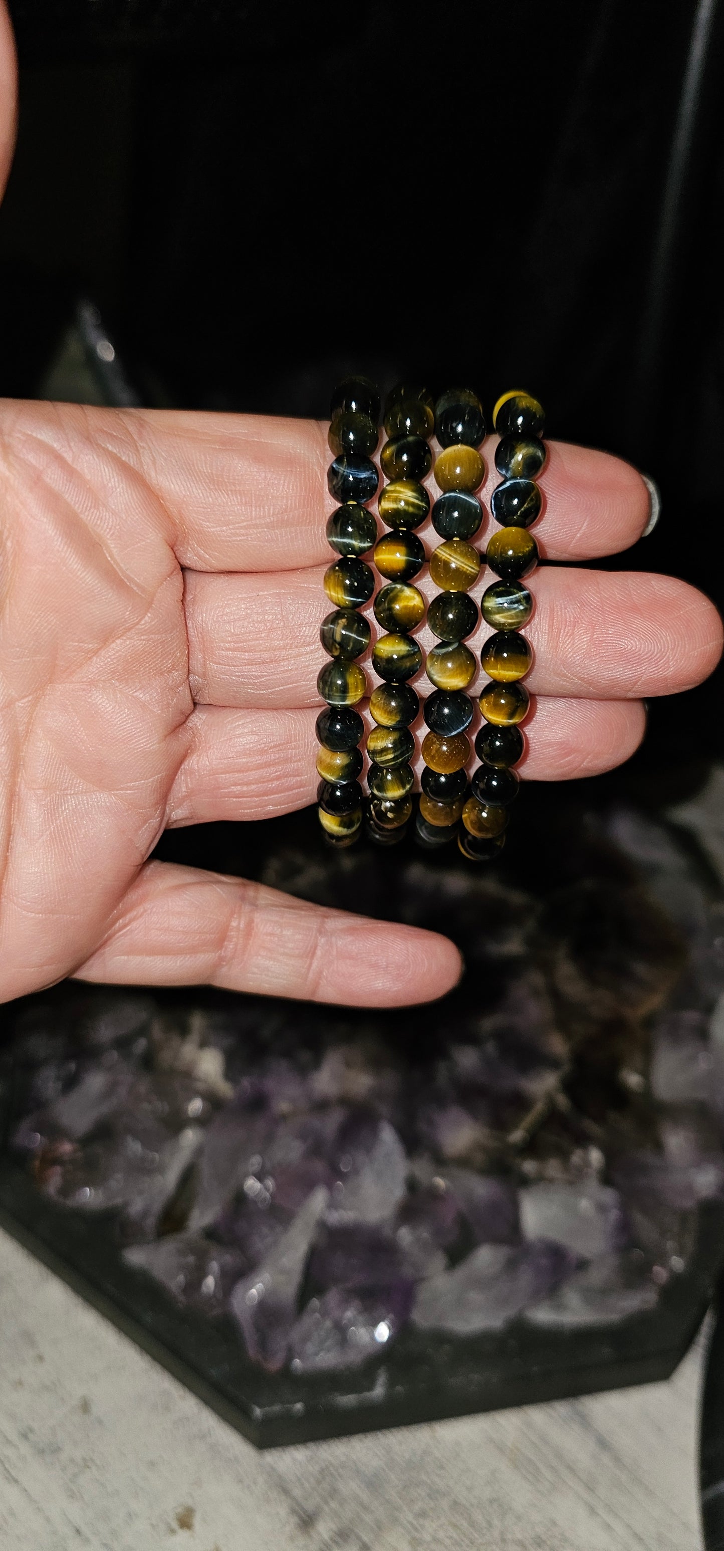 Tiger's Eye (blue/yellow) bracelet-6mm