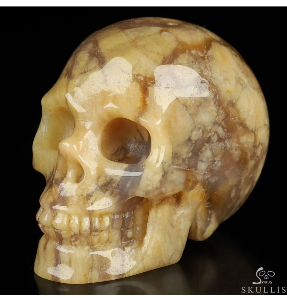 Agate 2" Skullis, Hand Carved Crystal Skull, Realistic, Crystal Healing