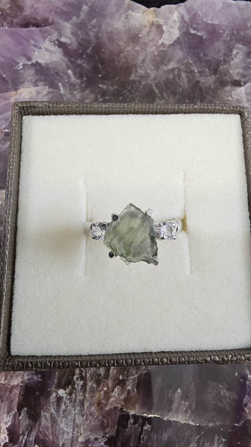 Moldavite ring size 6