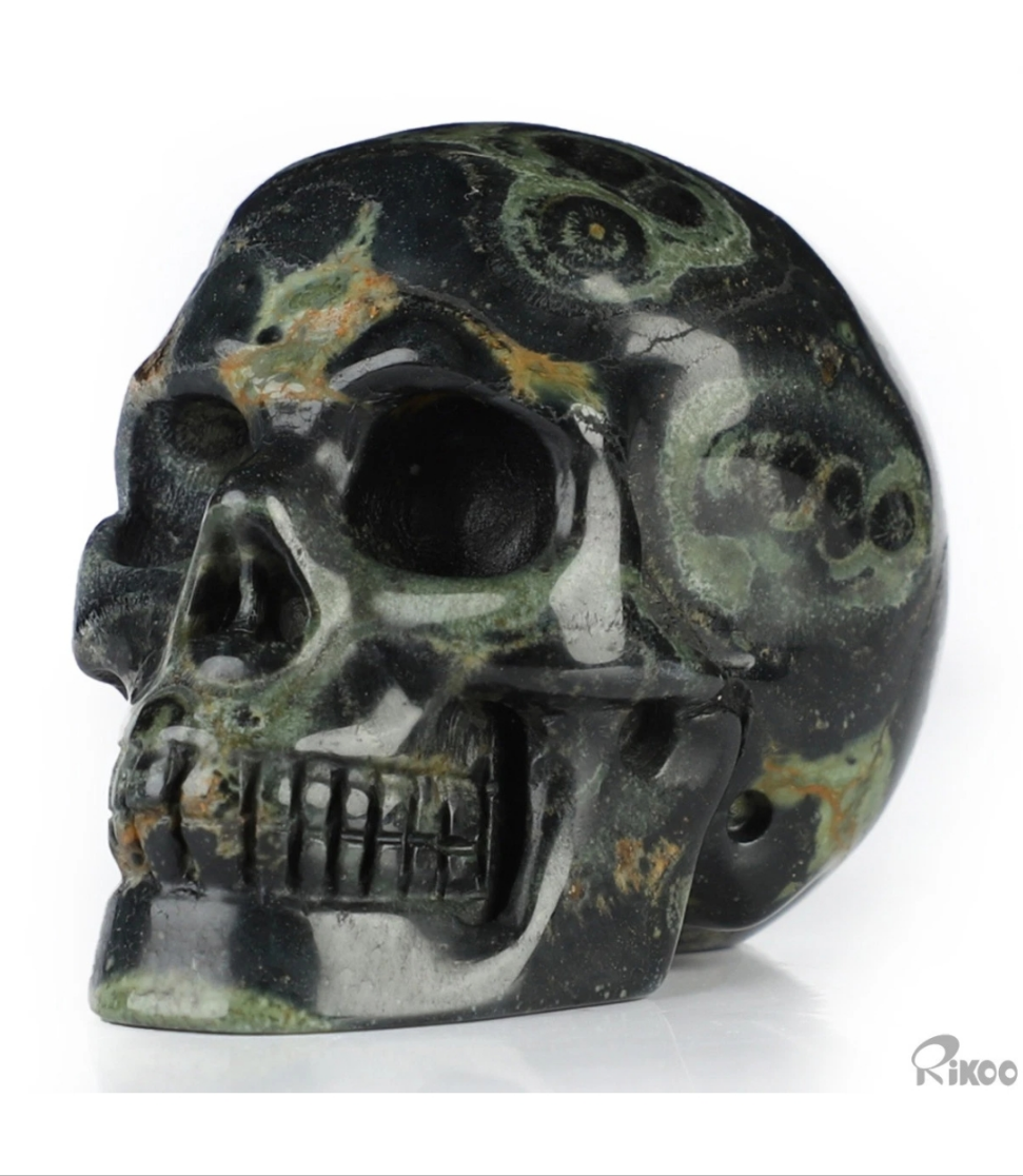 Kambaba Jasper 2.0" Skullis, Hand Carved Crystal Skull, Realistic, Crystal Healing