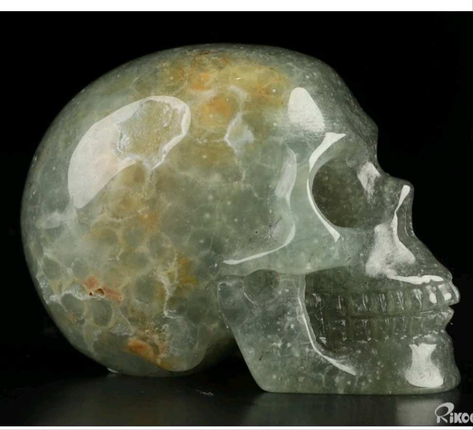 Green Grape Agate 2" Skullis, Hand Carved Crystal Skull, Realistic, Crystal Healing