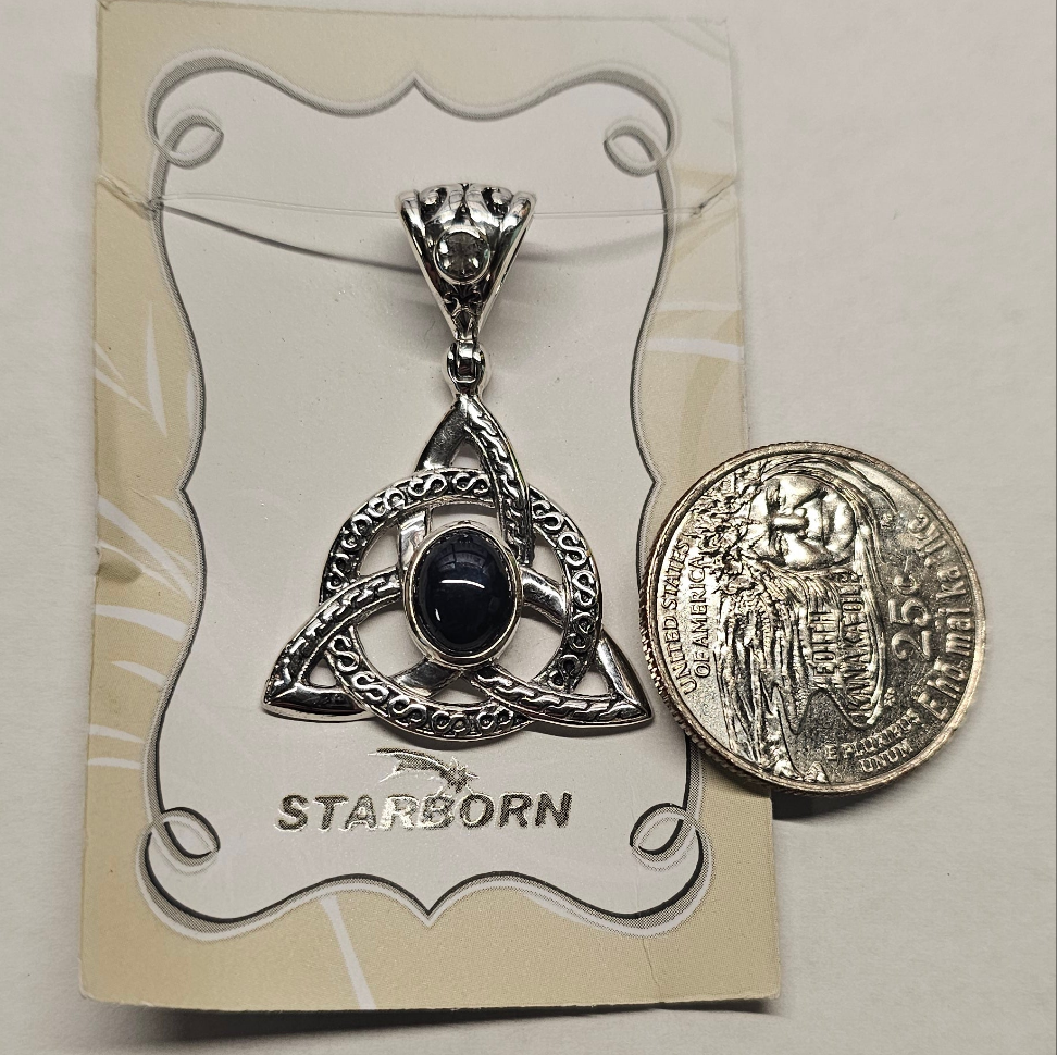 Star Sapphire Triquetra pendant
