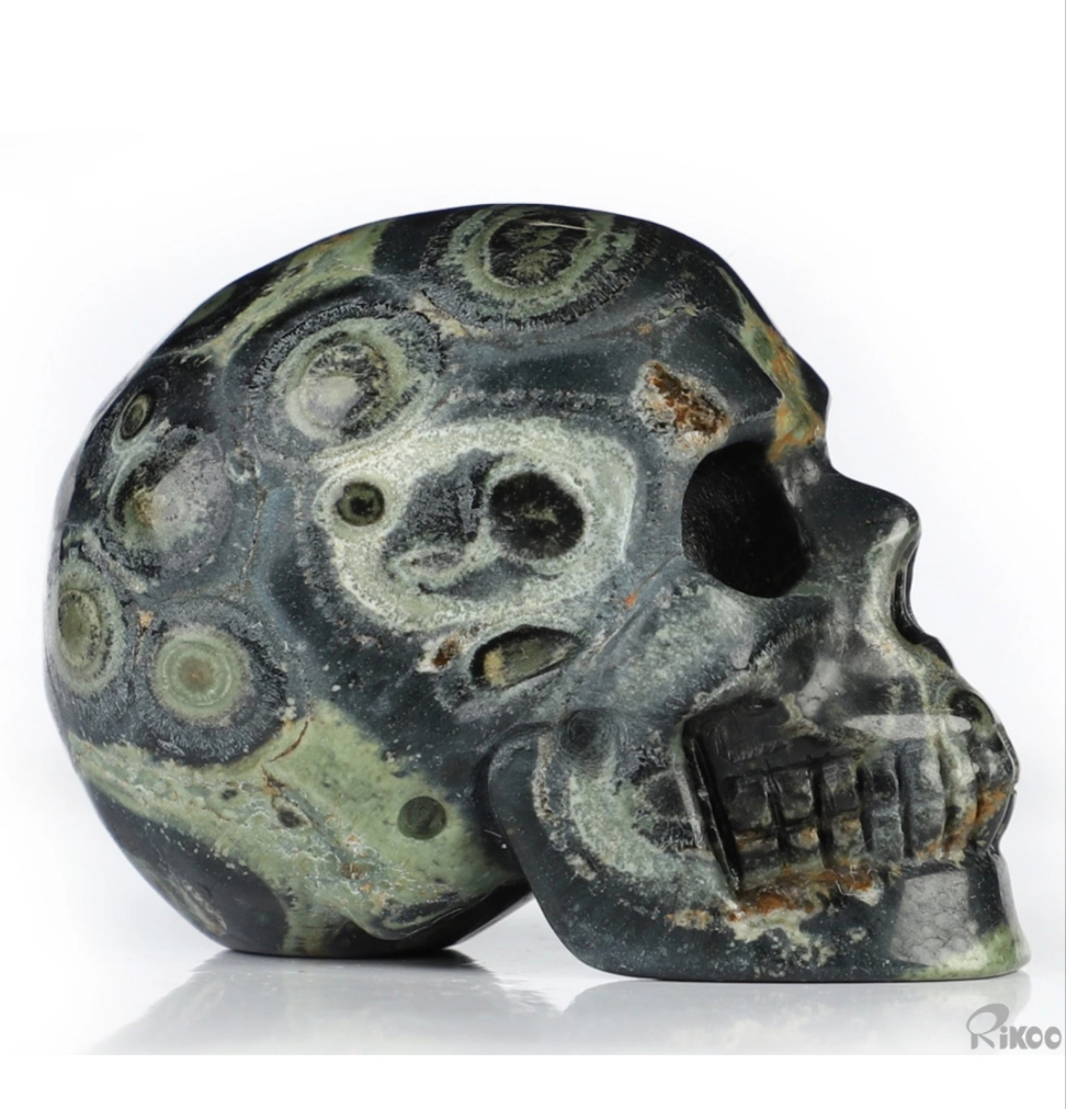 Kambaba Jasper 2.0" Skullis, Hand Carved Crystal Skull, Realistic, Crystal Healing