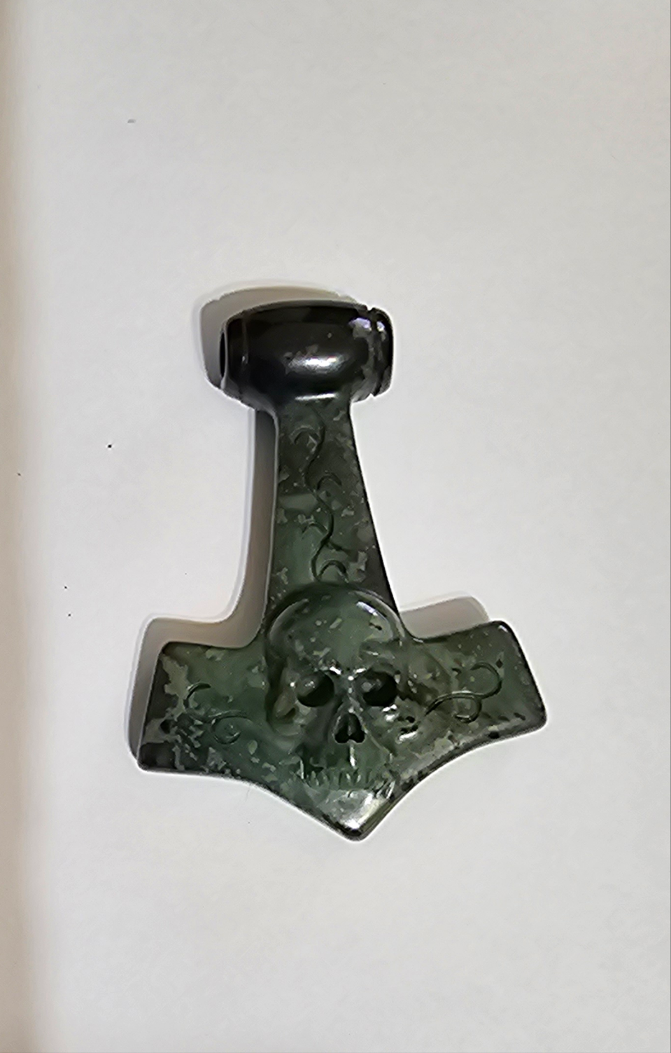 Kambaba Jasper Anchor Skullis Hand Carved Skull Pendant