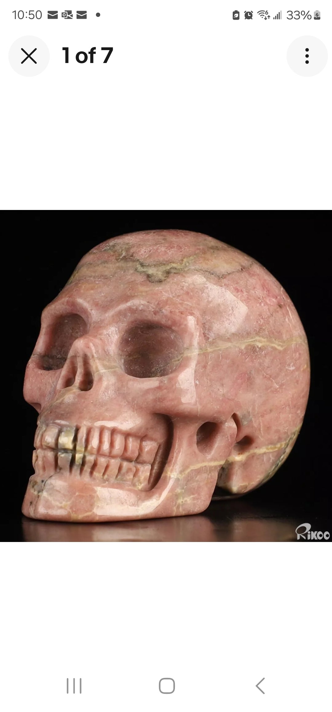 Pink & Black Rhodonite 2" Skullis, Hand Carved Crystal Skull, Realistic, Crystal Healing