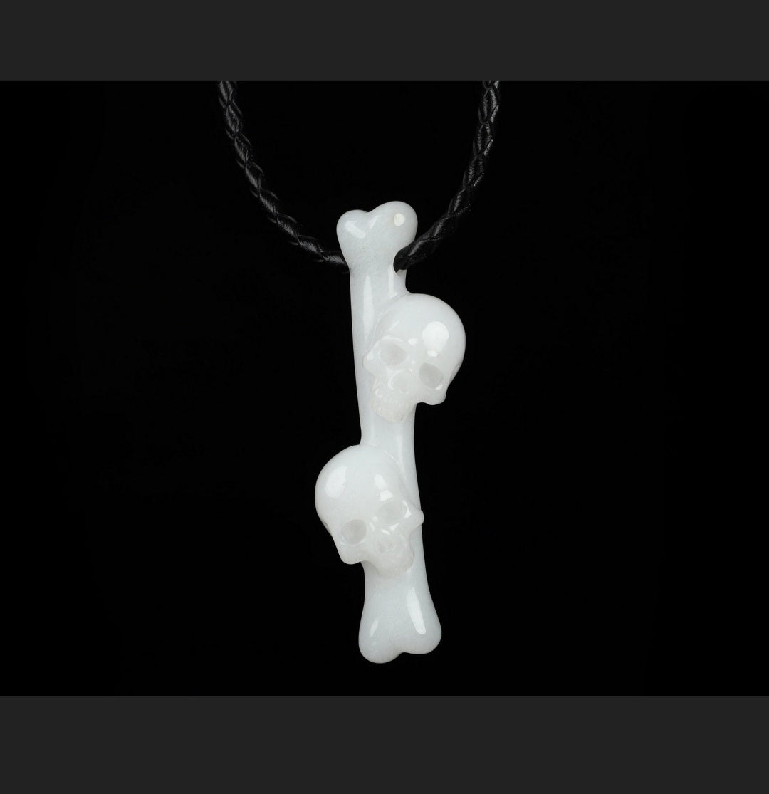 White Jade skull pendant