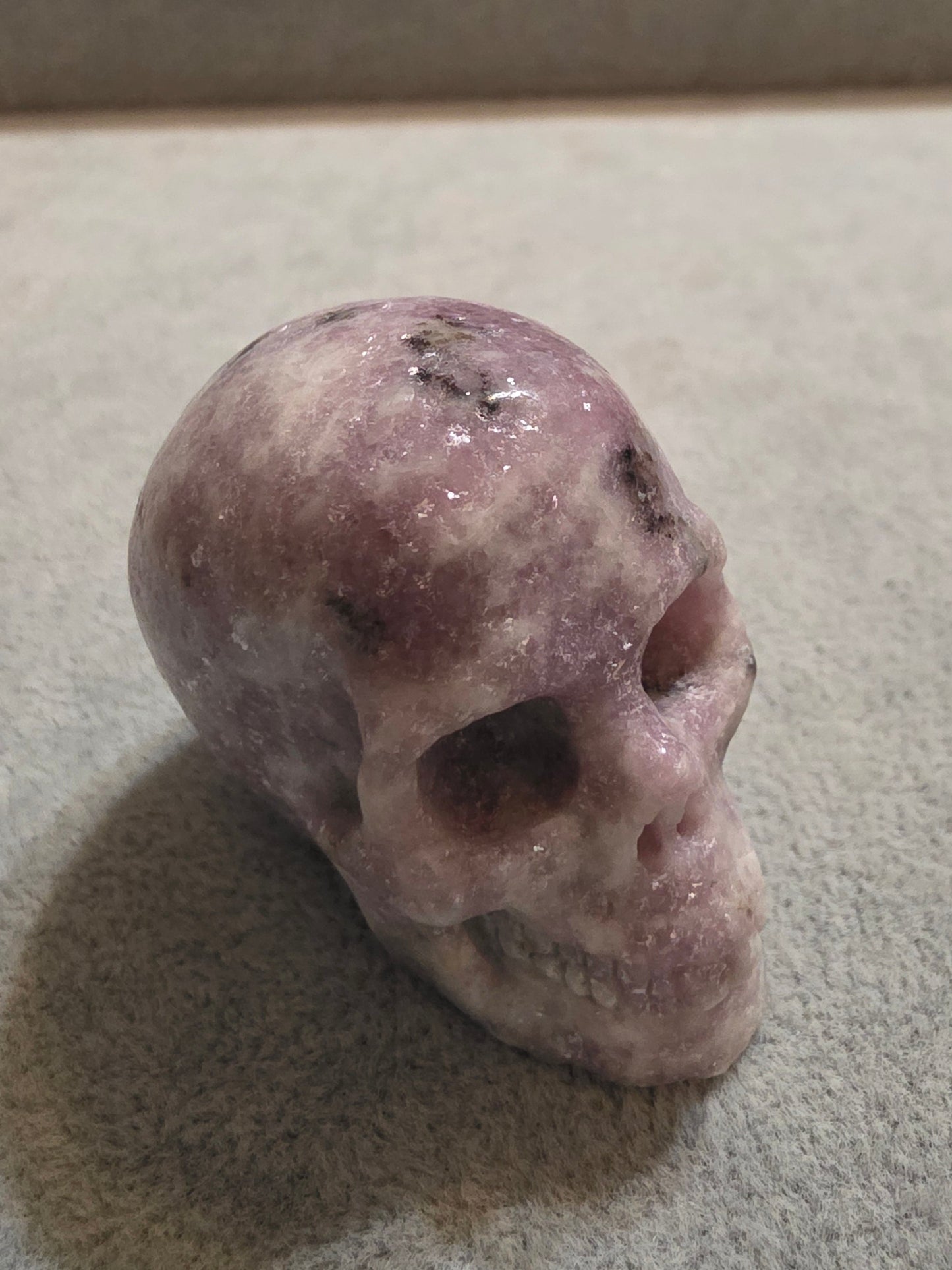 Lepidolite 2" hand carved skull