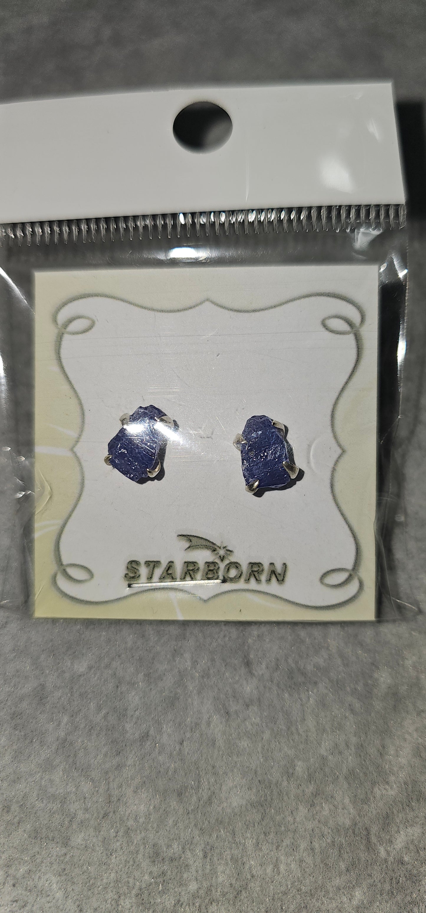 Tanzanite rough earrings