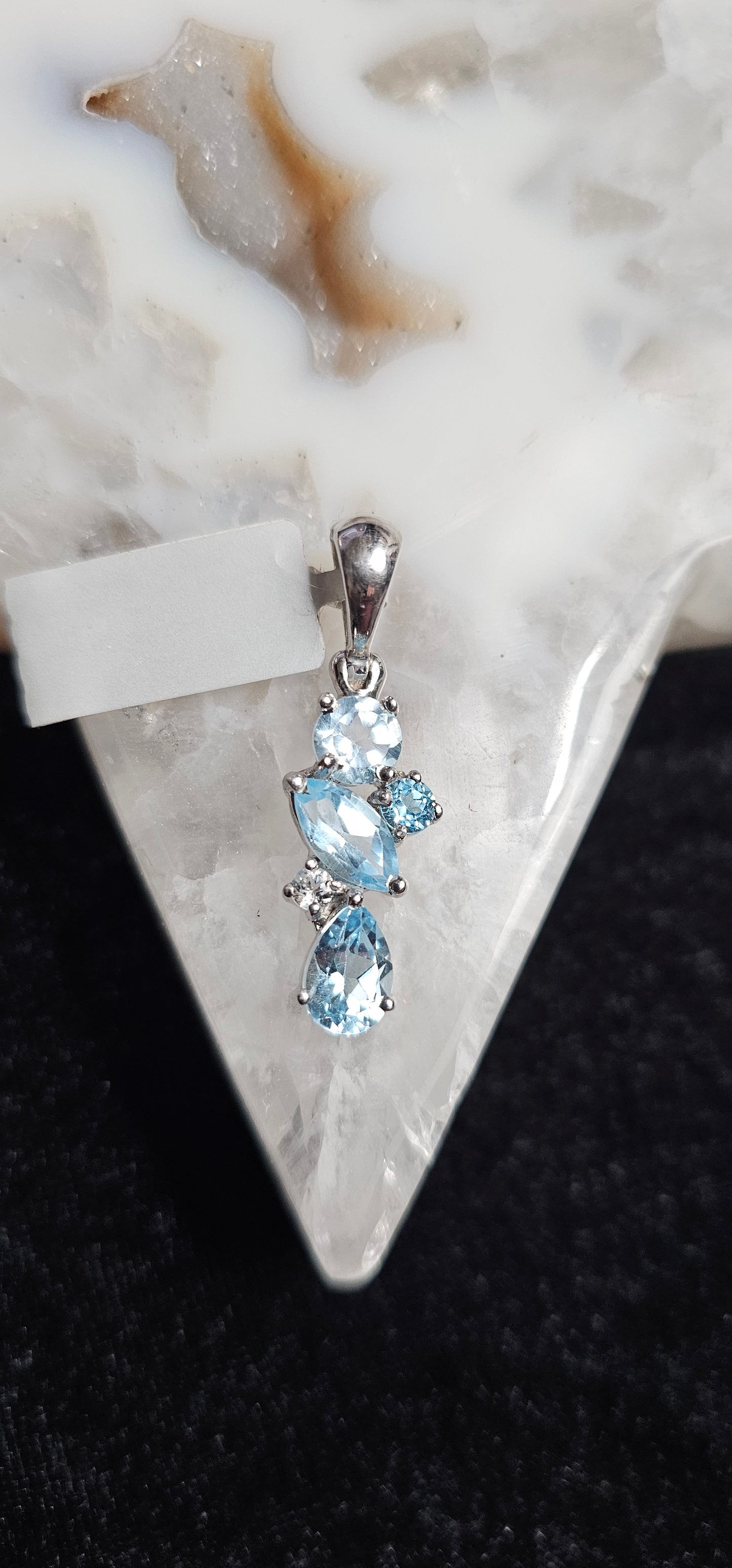 Blue and White Topaz pendant