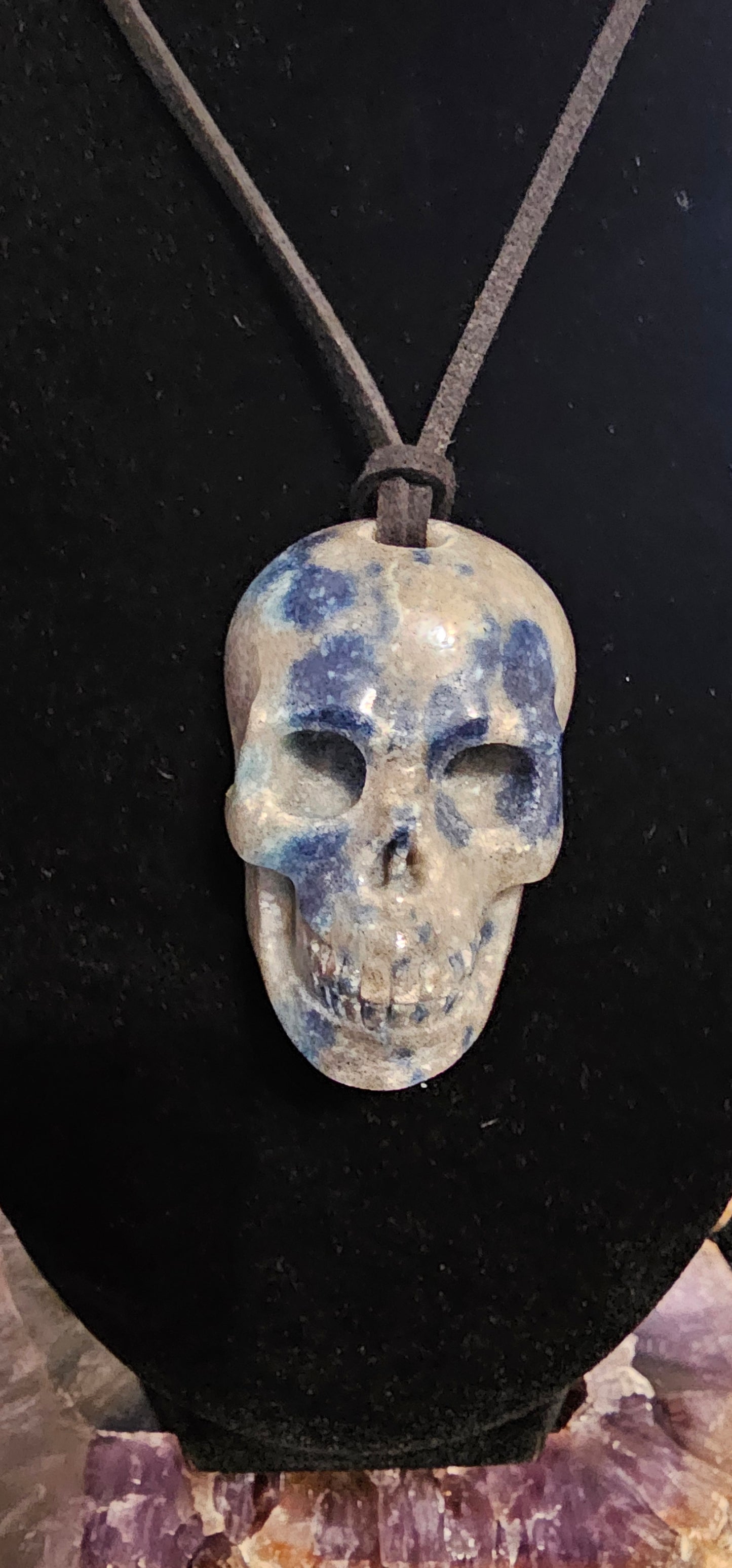 Skull Pendant- K2, Hand Carved Crystal Skull by Skullis, Crystal Healing