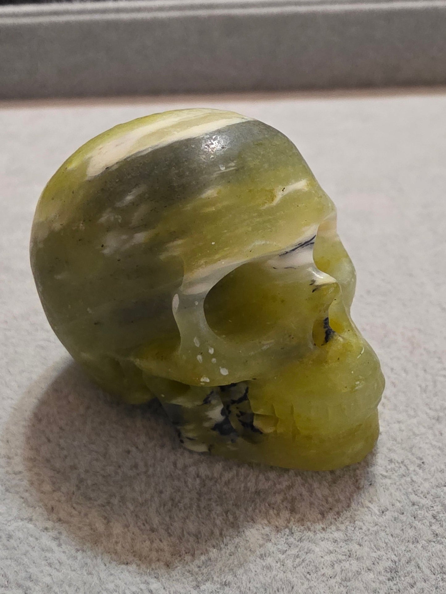 2.0" Serpentine, Hand Carved Crystal Skull, Realistic, Crystal Healing