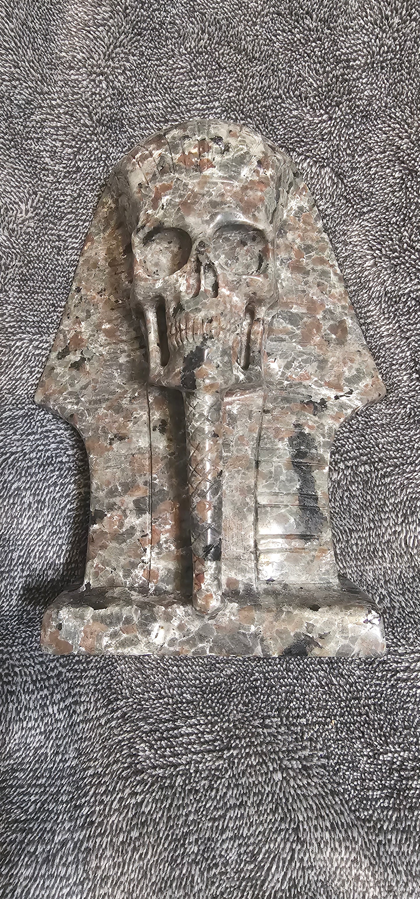 Yooperlite Pharoah, Hand carved crystal skull, Realistic, Crystal Healing