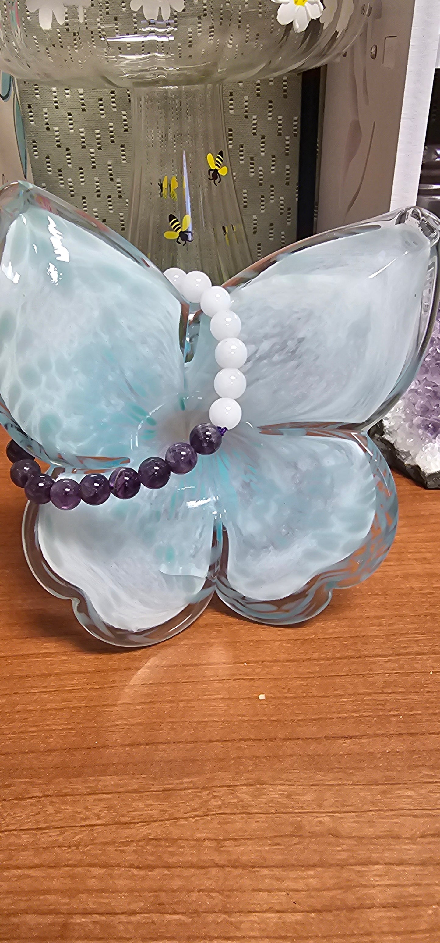 Amethyst/Girasol 8mm bracelet
