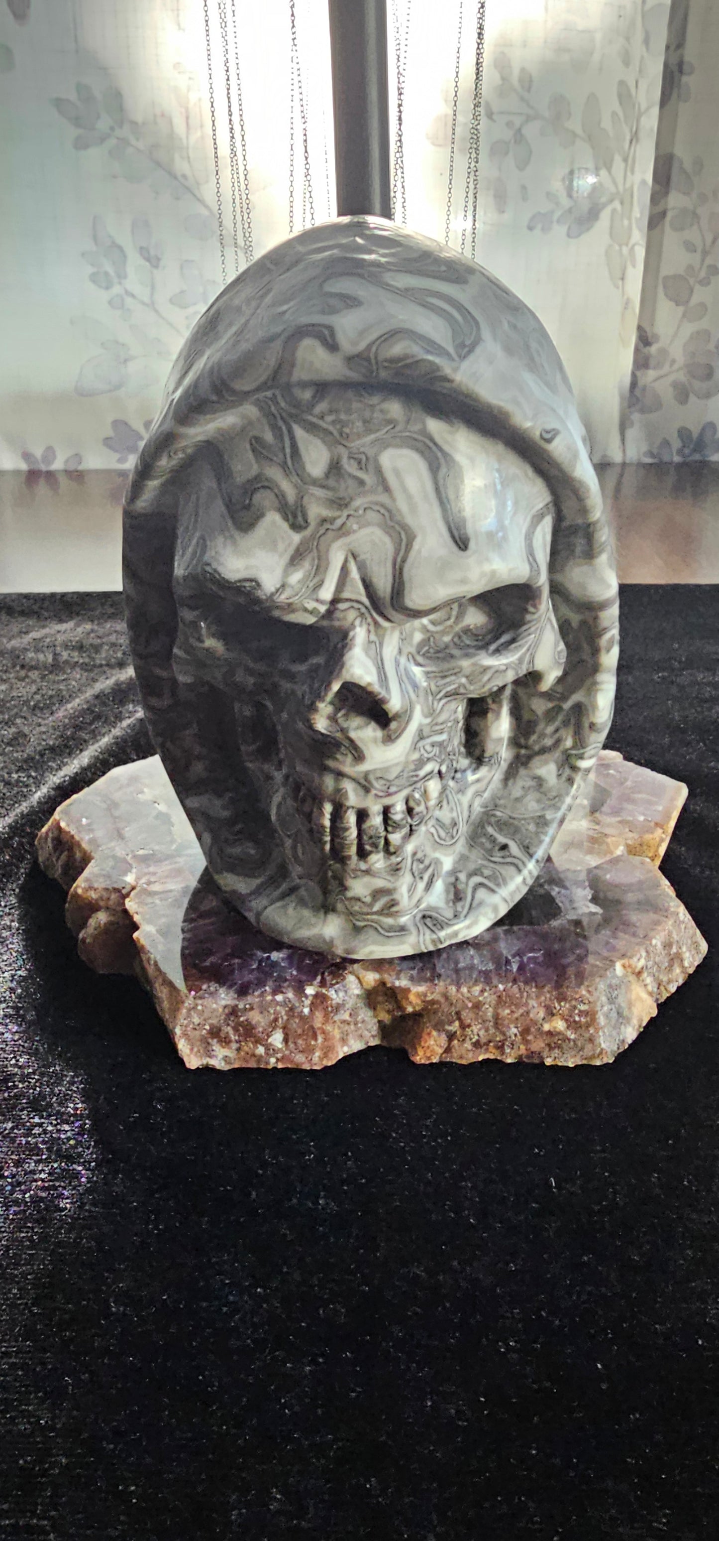 5.5"Crocodile Jasper Hand Carved Crystal Death Skull-Skullis