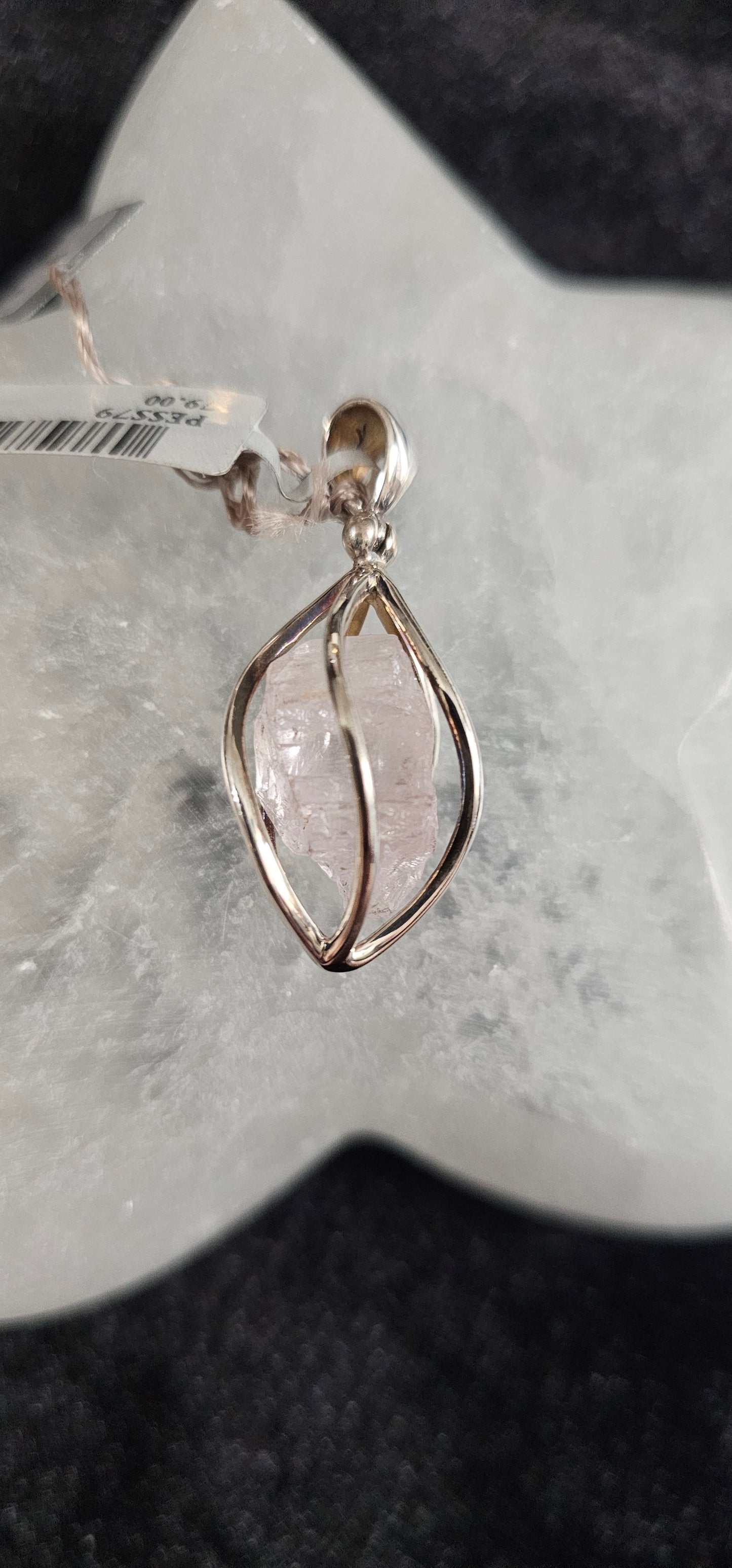 Kunzite cage pendant