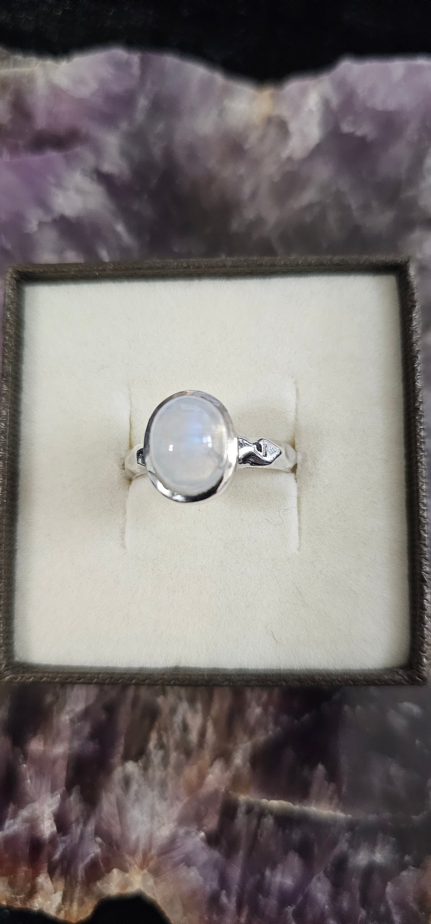 Rainbow Moonstone Ring size 8