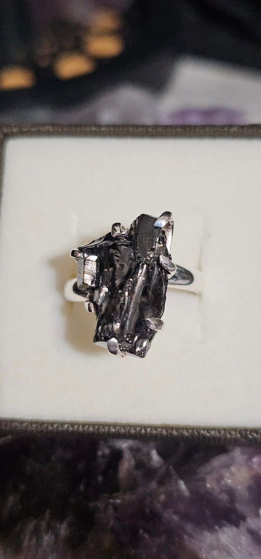 Nobile Shungite Sterling Silver Ring - adjustable