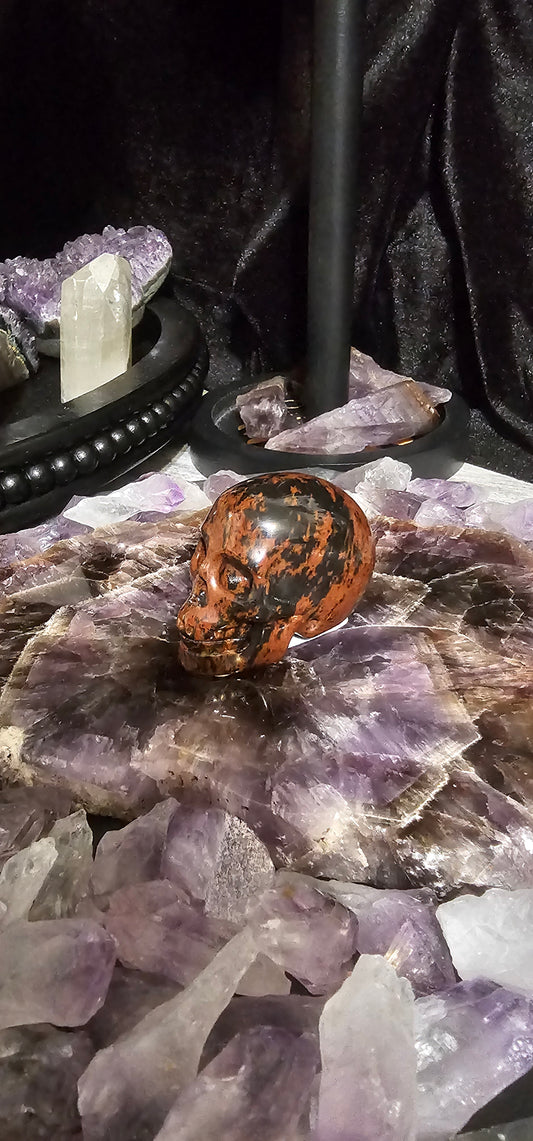 Mahogany Obsidian 2" Skullis, Hand Carved Crystal Skull, Realistic, Crystal Healing