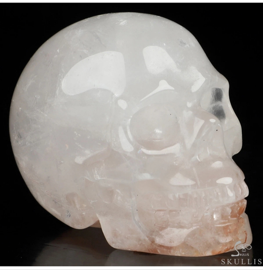 Fire Quartz 2" Skullis, Hand Carved Crystal Skull, Realistic, Crystal Healing