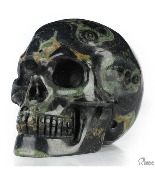 Kambaba Jasper 2.0" Skullis, Hand Carved Crystal Skull, Realistic, Crystal Healing
