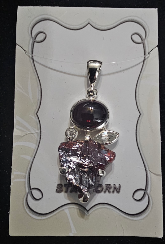 Garnet & White Topaz pendant