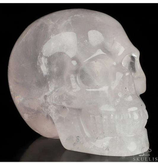 Rose Quartz 2" Skullis, Hand Carved Crystal Skull, Realistic, Crystal Healing