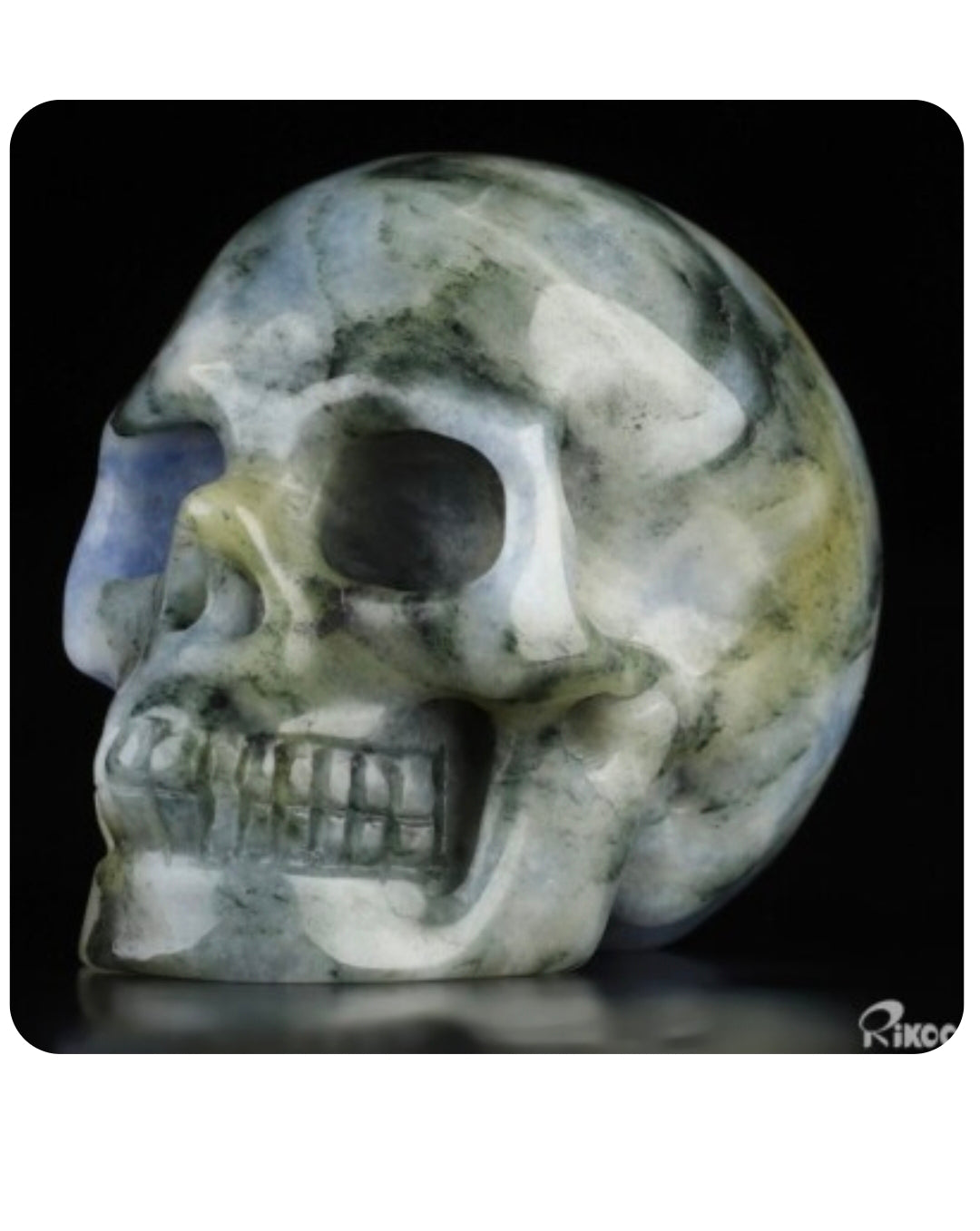 1.9" Brazil Sodalite, Hand Carved Crystal Skull, Realistic, Crystal Healing