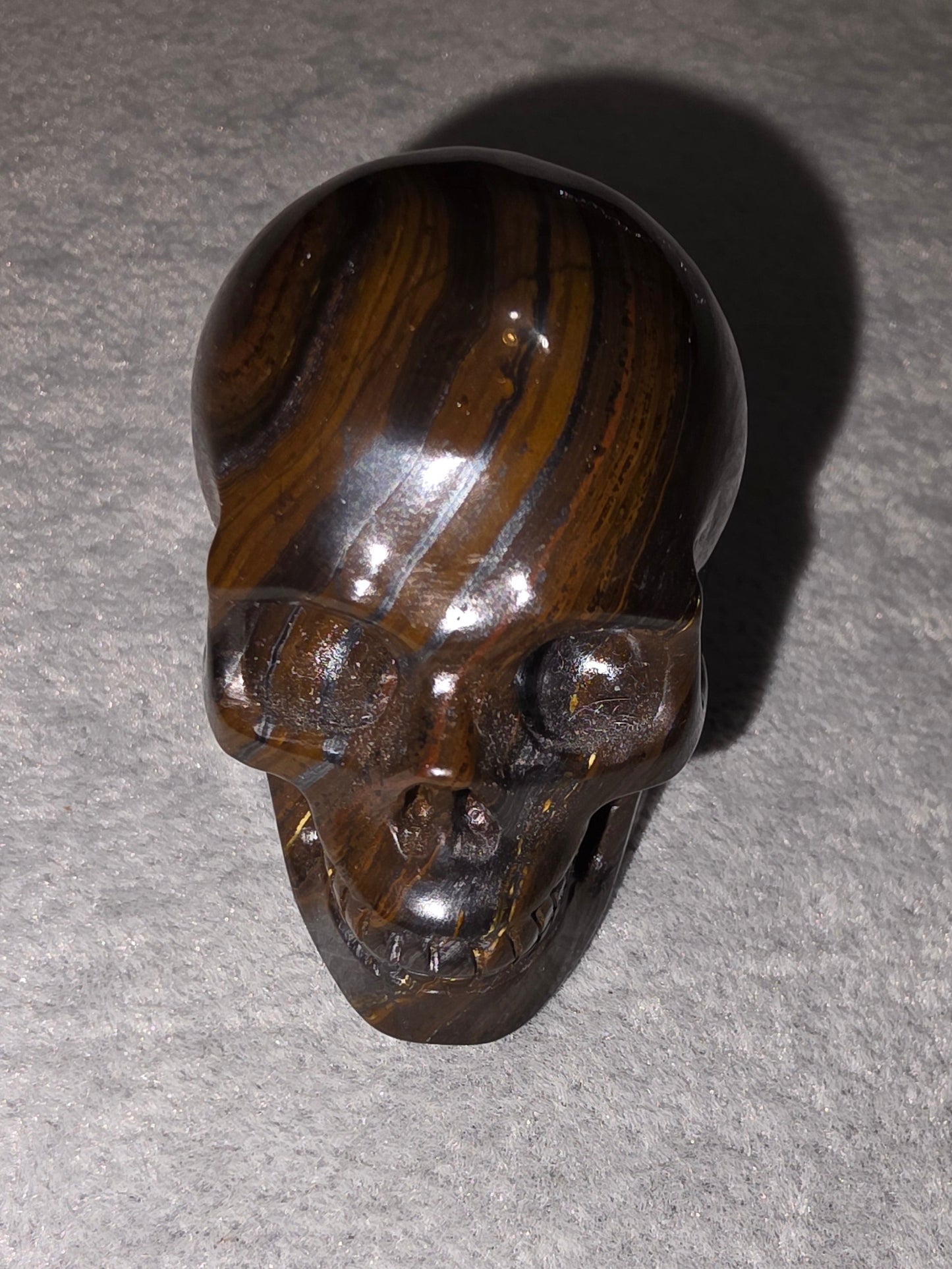 Tiger Iron 2"hand carved skull